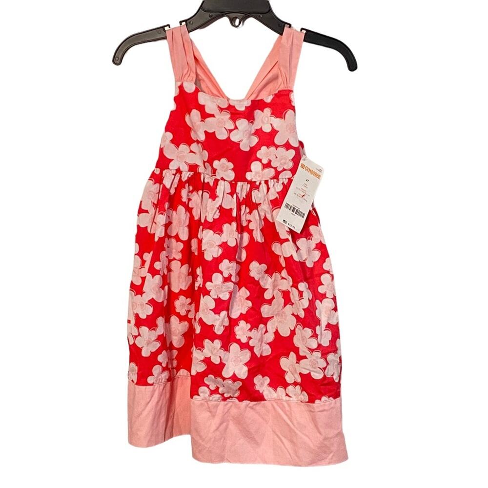 NWT Gymboree Girls pink & white Floral fit & flare summer sundress 2T
